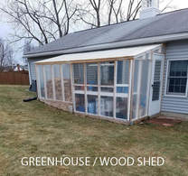 Picture of a Greenhouse / Wood shed added to the back of a garage.