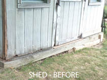 Picture of a Shed floor before repair.
